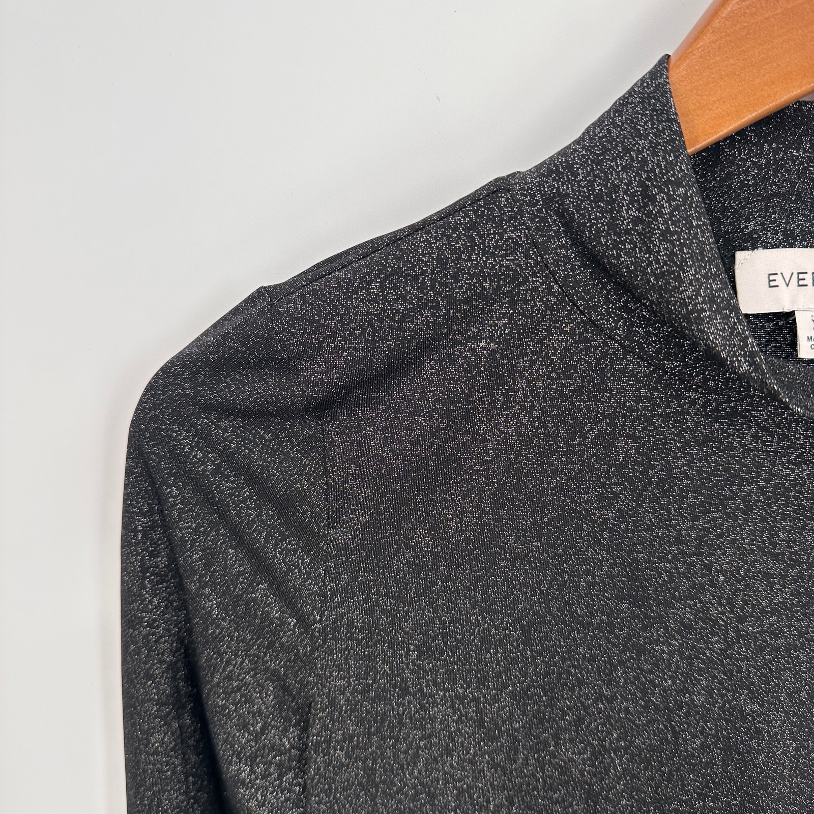 Evereve Nwt Metallic Gray Robbie Lurex Turtleneck Blouse // Xs — image 6 of 8